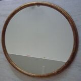 Miroir ovale bois doré ancien