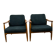 GFM-87 Beech and Fabric Armchairs by Juliusz Kędziorek for Gościcińskie Fabryki Mebli, 1960s, Set of
