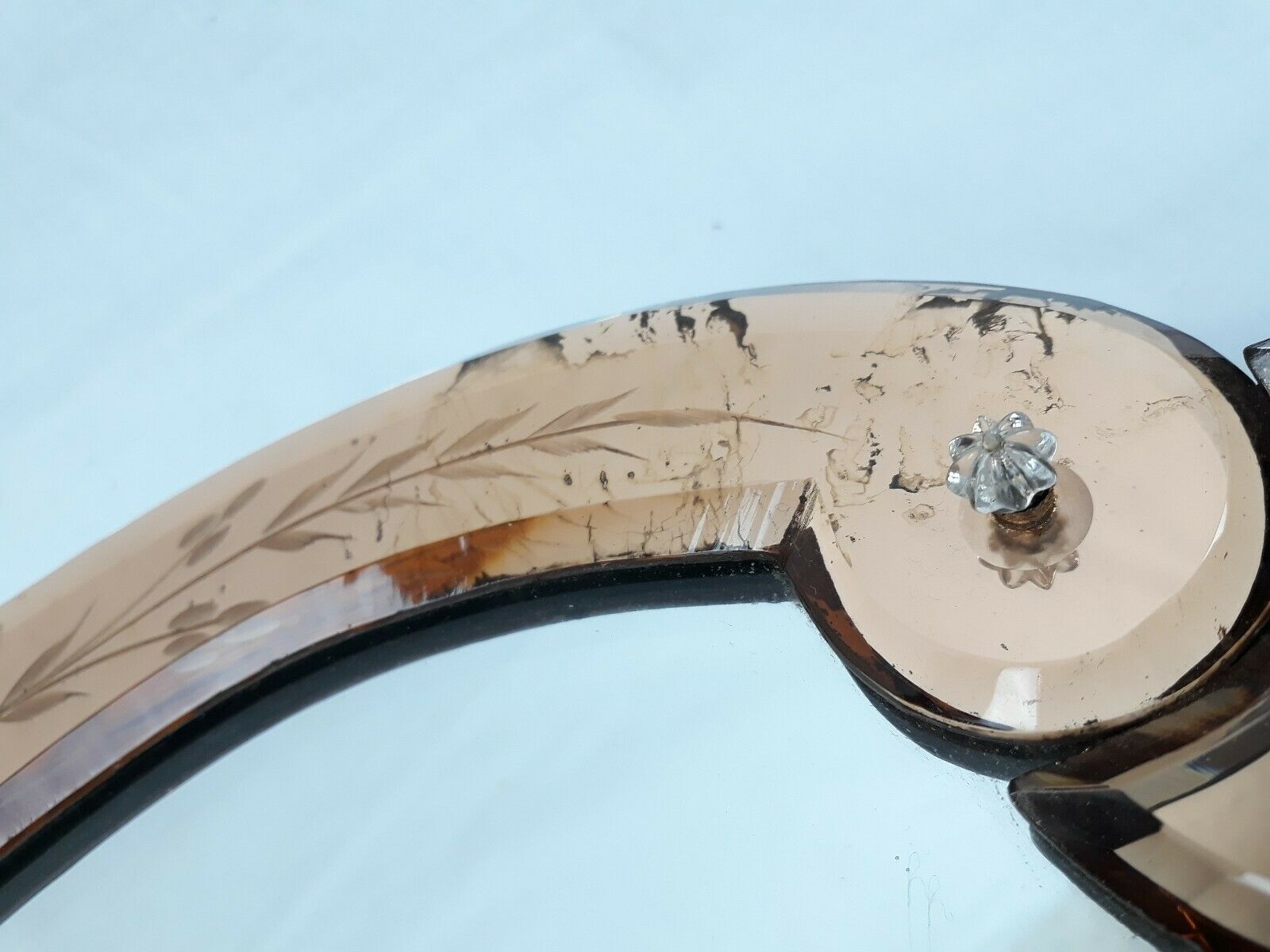 Former wall mirror with Venetian art deco style parcloses circa 1940.