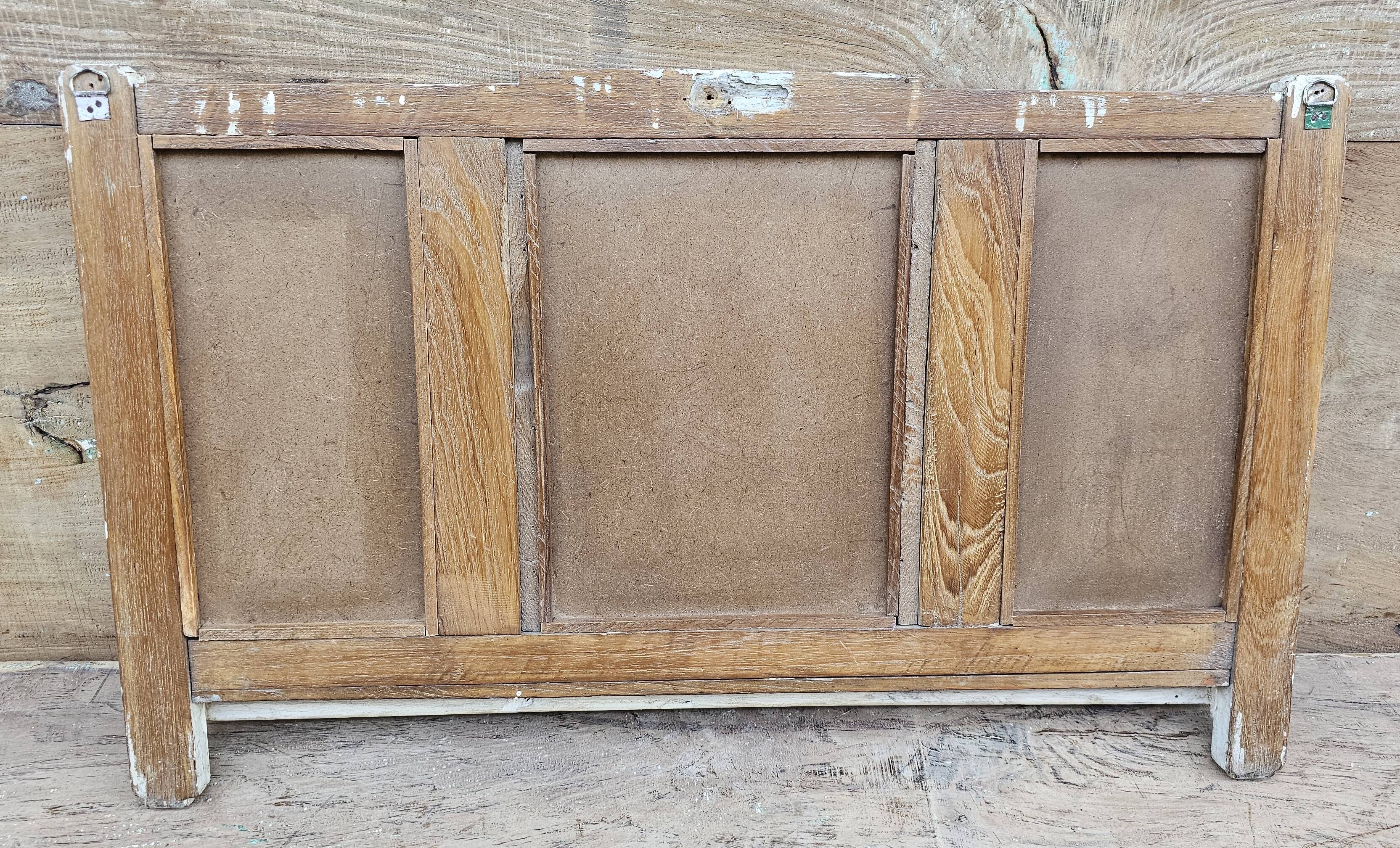 Antique mirror - triptych shelf in Burmese teak