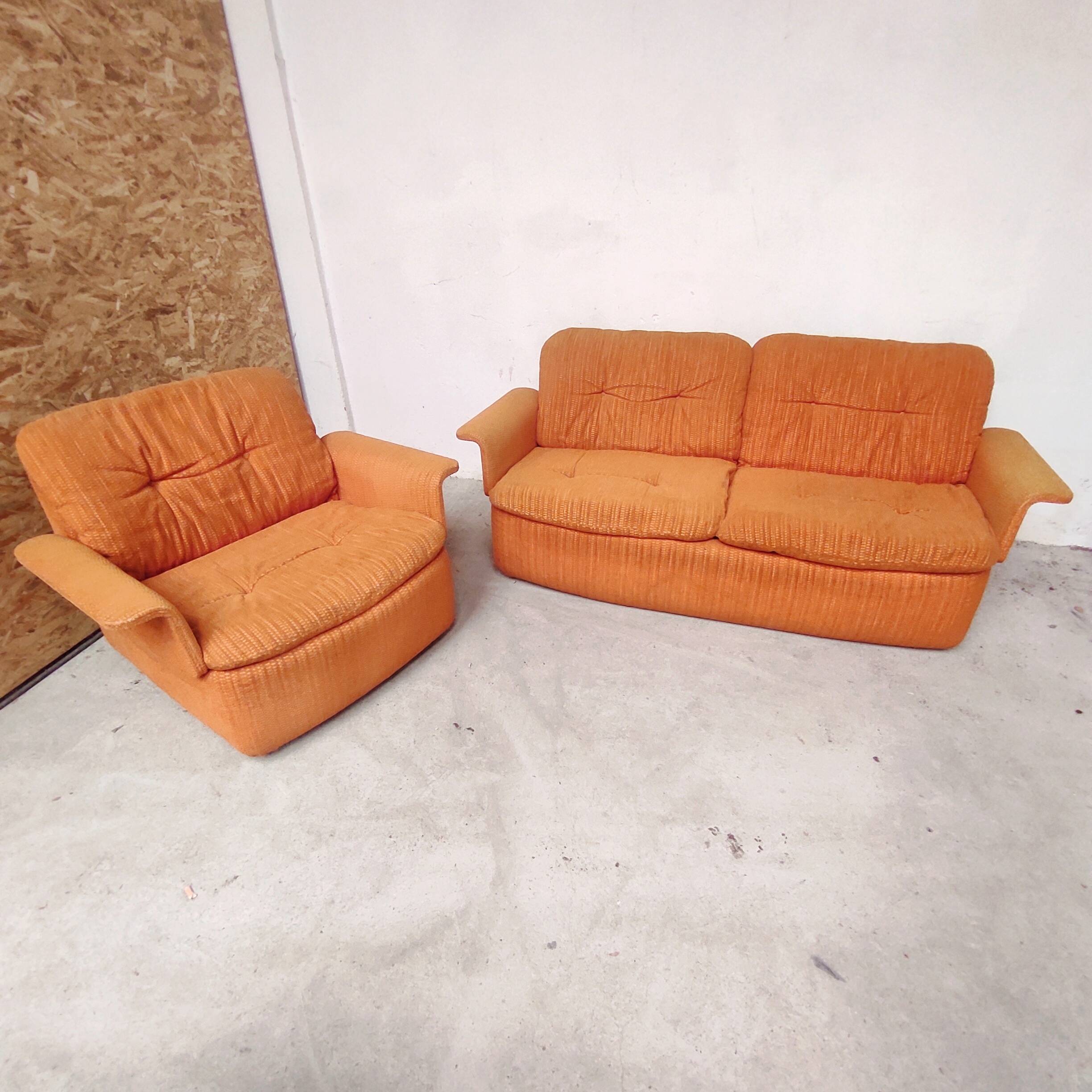 Orange living room set, 1970