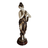 Large sculpture of a woman, allegory of Autumn – patinated plaster – Art spirit