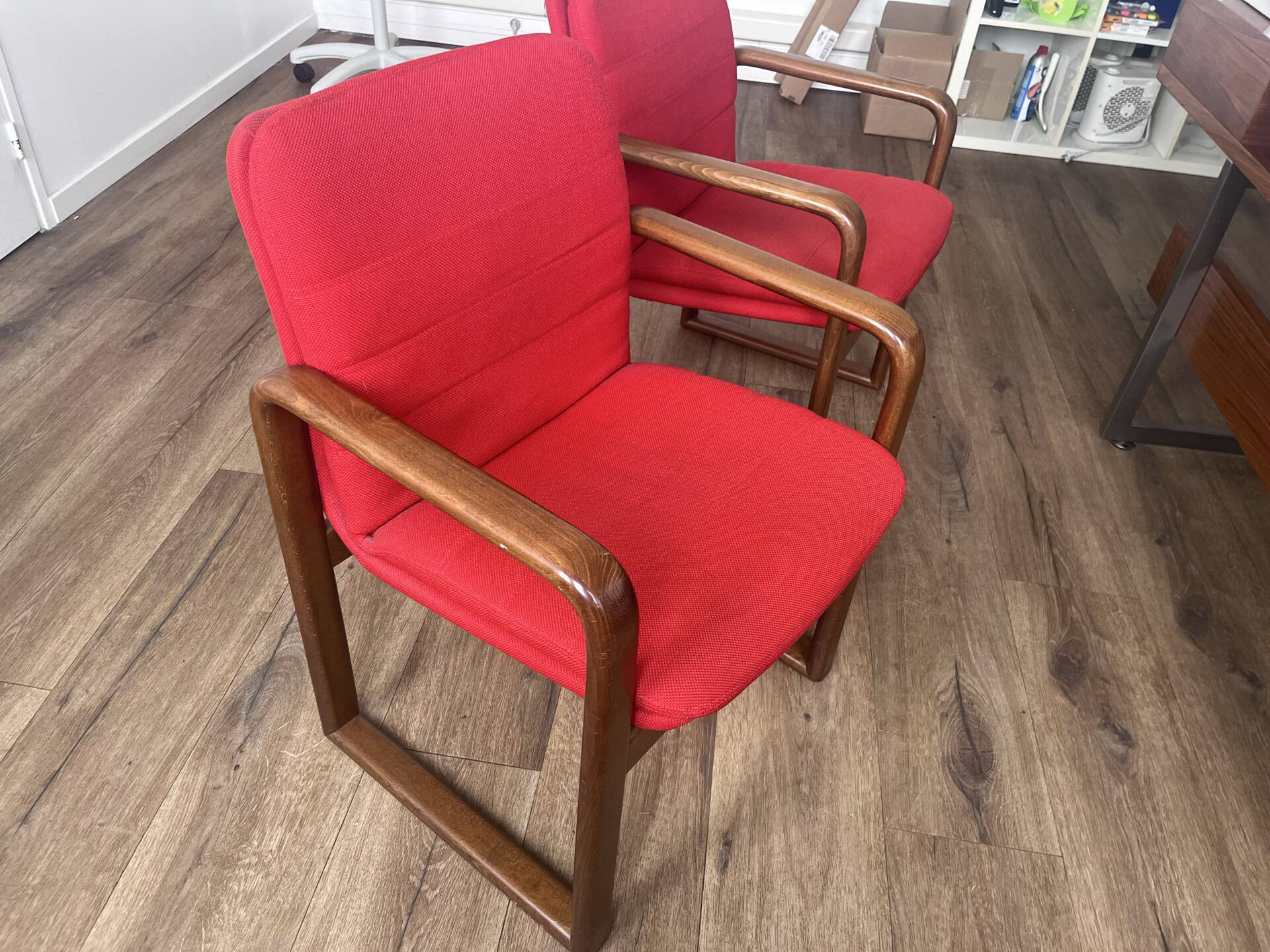 Vintage red armchairs