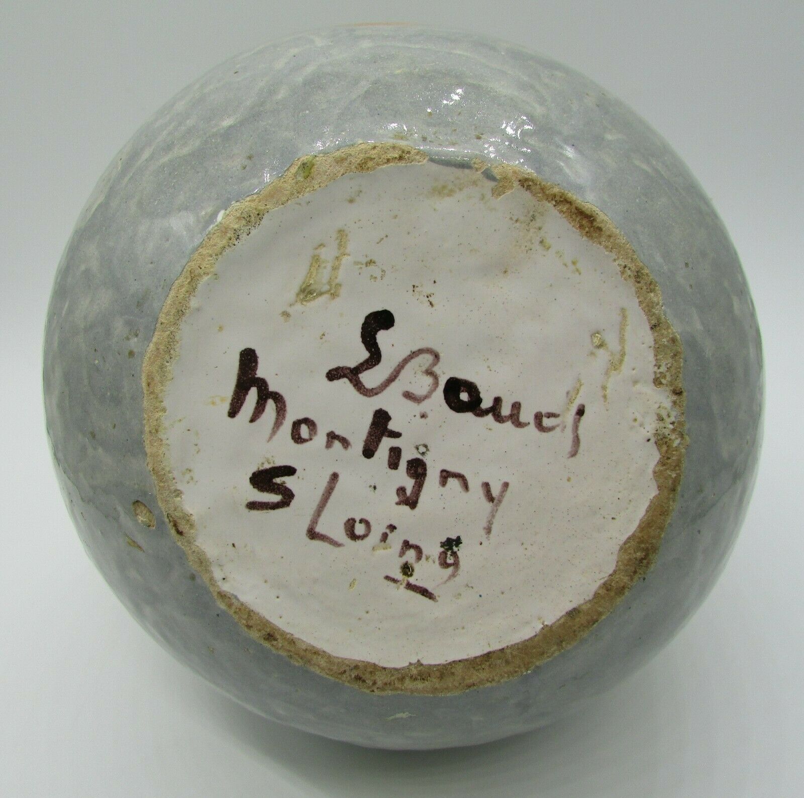 Louis Baude Montigny on Loing vase ball scenery of two impressionist landscapes