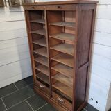 Double oak curtain file cabinet
