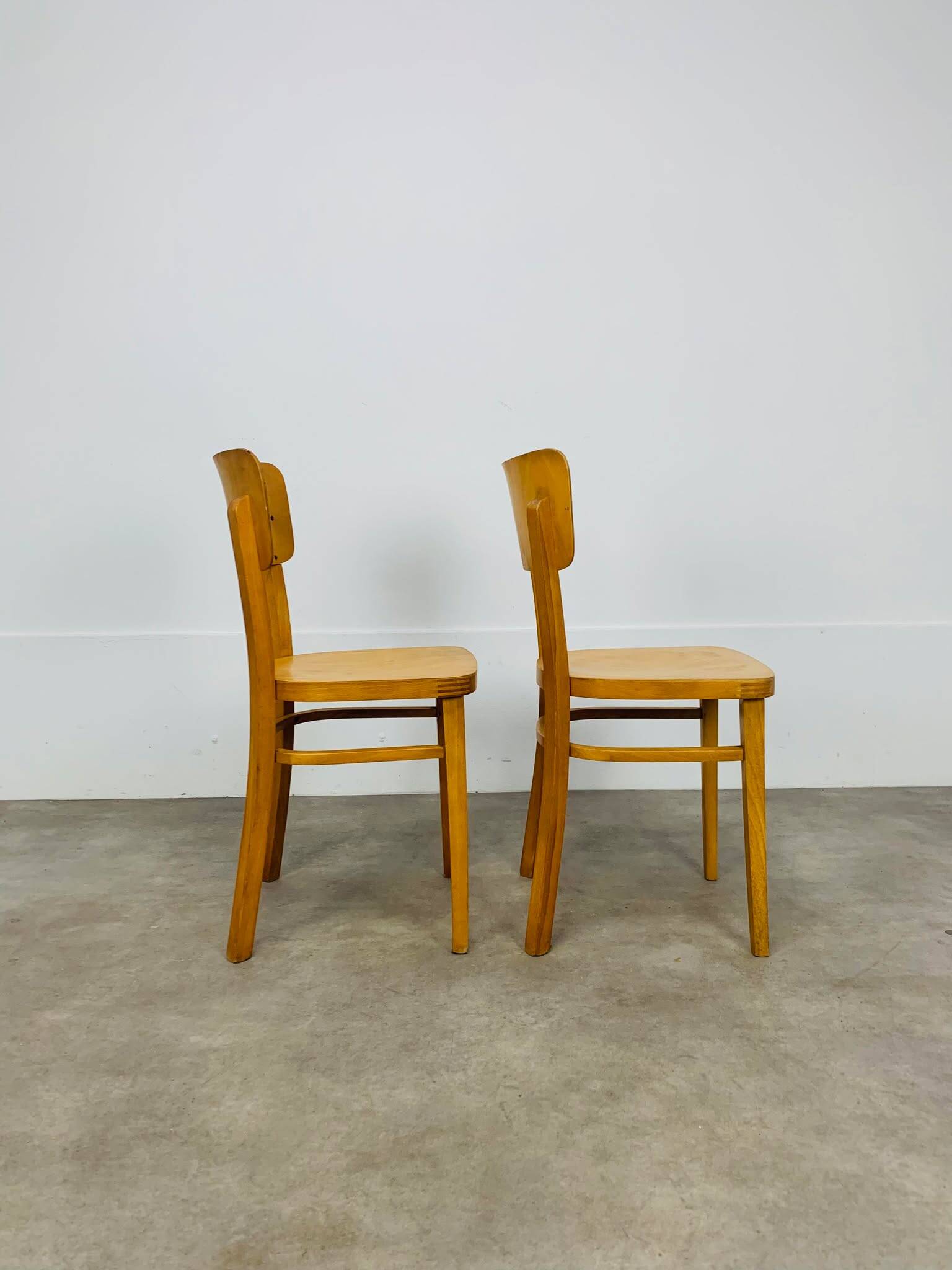 Pair of Thonet bistro chairs, wood, 1960s
