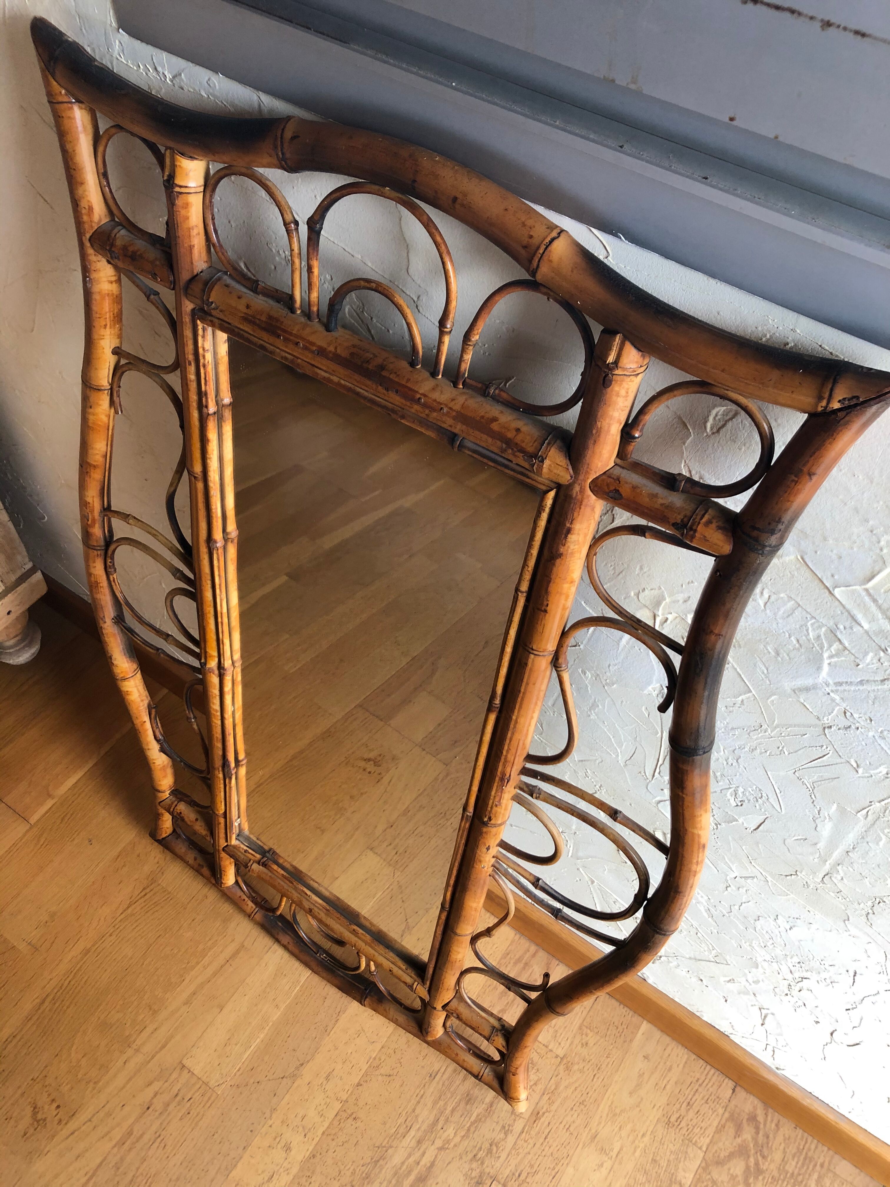 100 x 65 cm Bamboo mirror