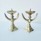 2 old candlesticks female model heavy brass