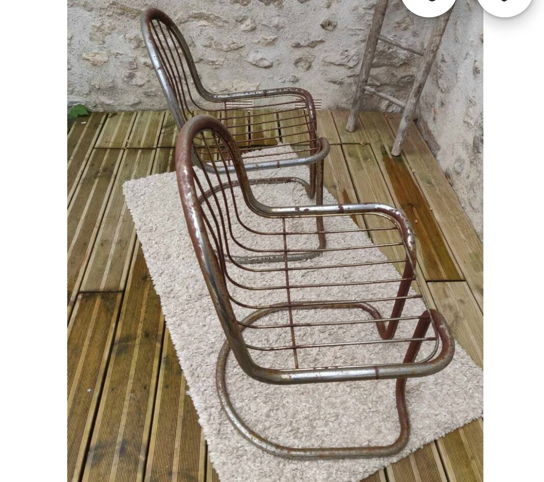 Two Rinaldi style chrome chairs