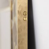 Mirror in marquetry of oxidised and patinated brass. Artist's work.