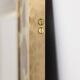 Mirror in marquetry of oxidised and patinated brass. Artist's work.