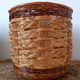 Vintage rattan and bamboo basket - Traditional weaving from China