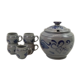 Punch salad and 5 cups blue sandstone