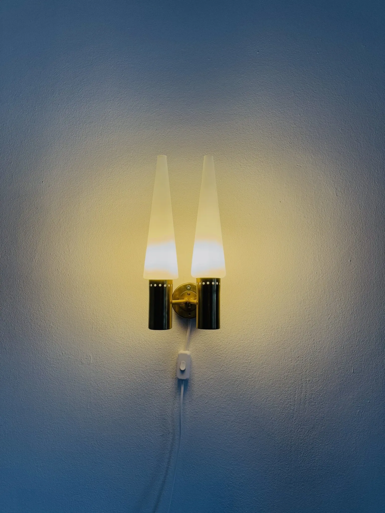 Brass Coloured Double Wall Lamp By Hans-Agne Jakobsson For Markaryd, Sweden, 1960S