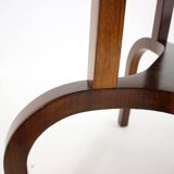 1930s Restored Coffee Table in Walnut with Glass Top,Czechoslovakia