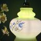 Suspension globe vintage en opaline blanche et verte