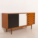 Vintage teak sideboard in the style of Charlotte Perriand, 1970s