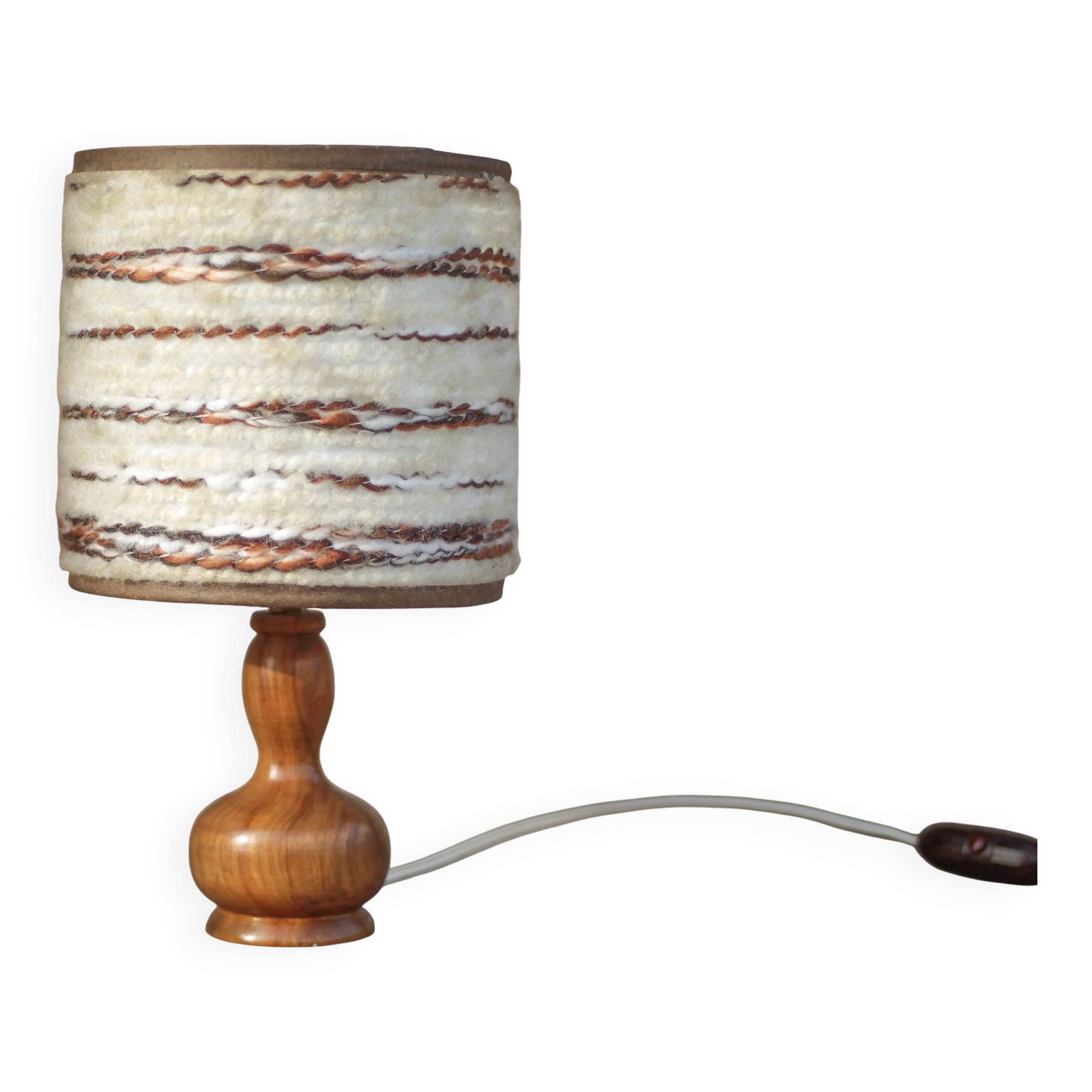 Vintage table lamp, vintage lamp, wooden base lamp with shade.