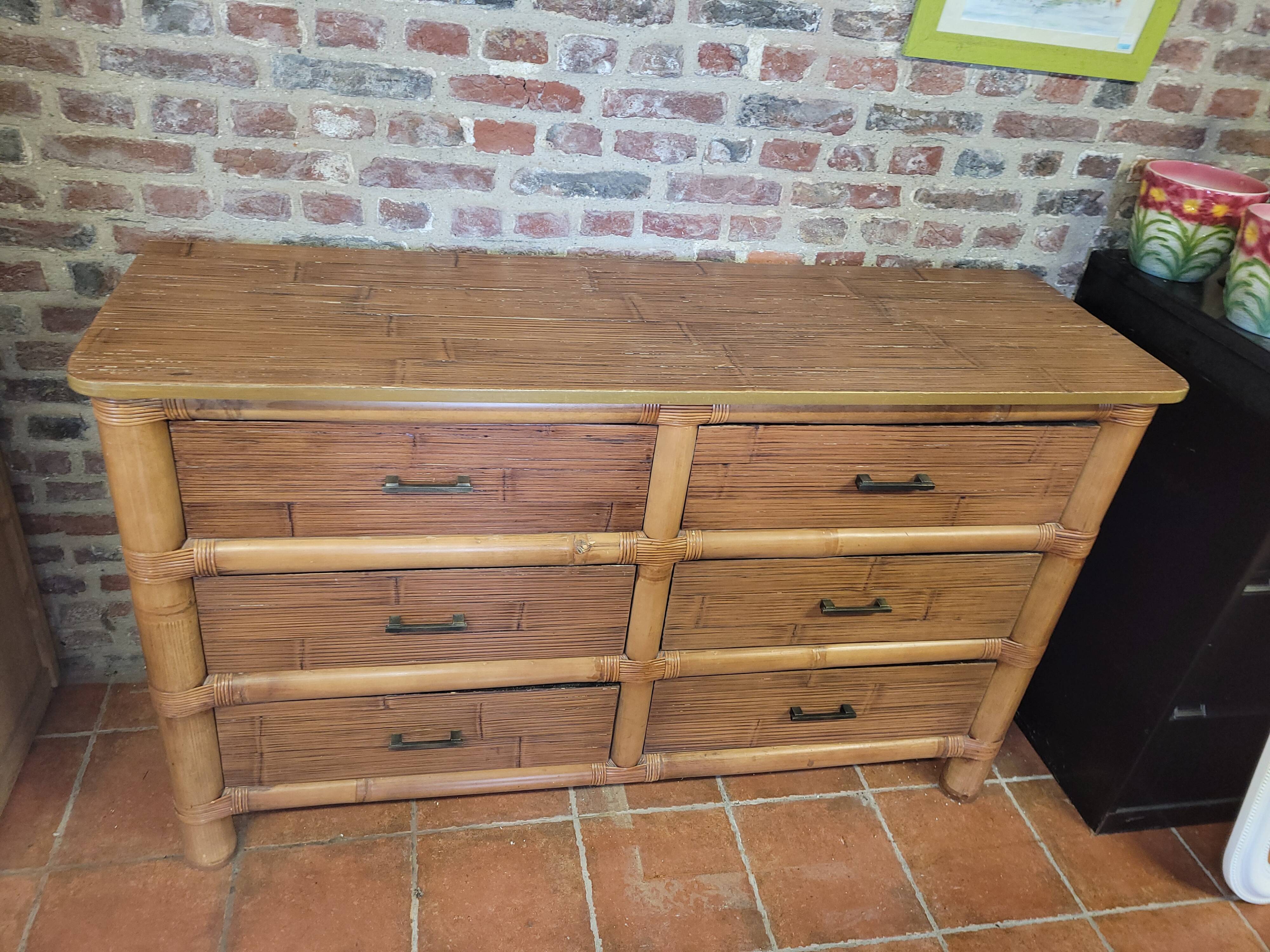 Bamboo chest of drawers