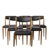 Set of 6 Vintage Teak Dining Chairs 1960s Germany, Mid Century Modern