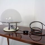 Italian Glass & Chromed Steel Table Lamp, 1960s