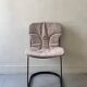 Cidue chair in black metal and short velvet, designed by Willy Rizzo in 1970.