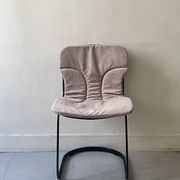 Cidue chair in black metal and short velvet, designed by Willy Rizzo in 1970.