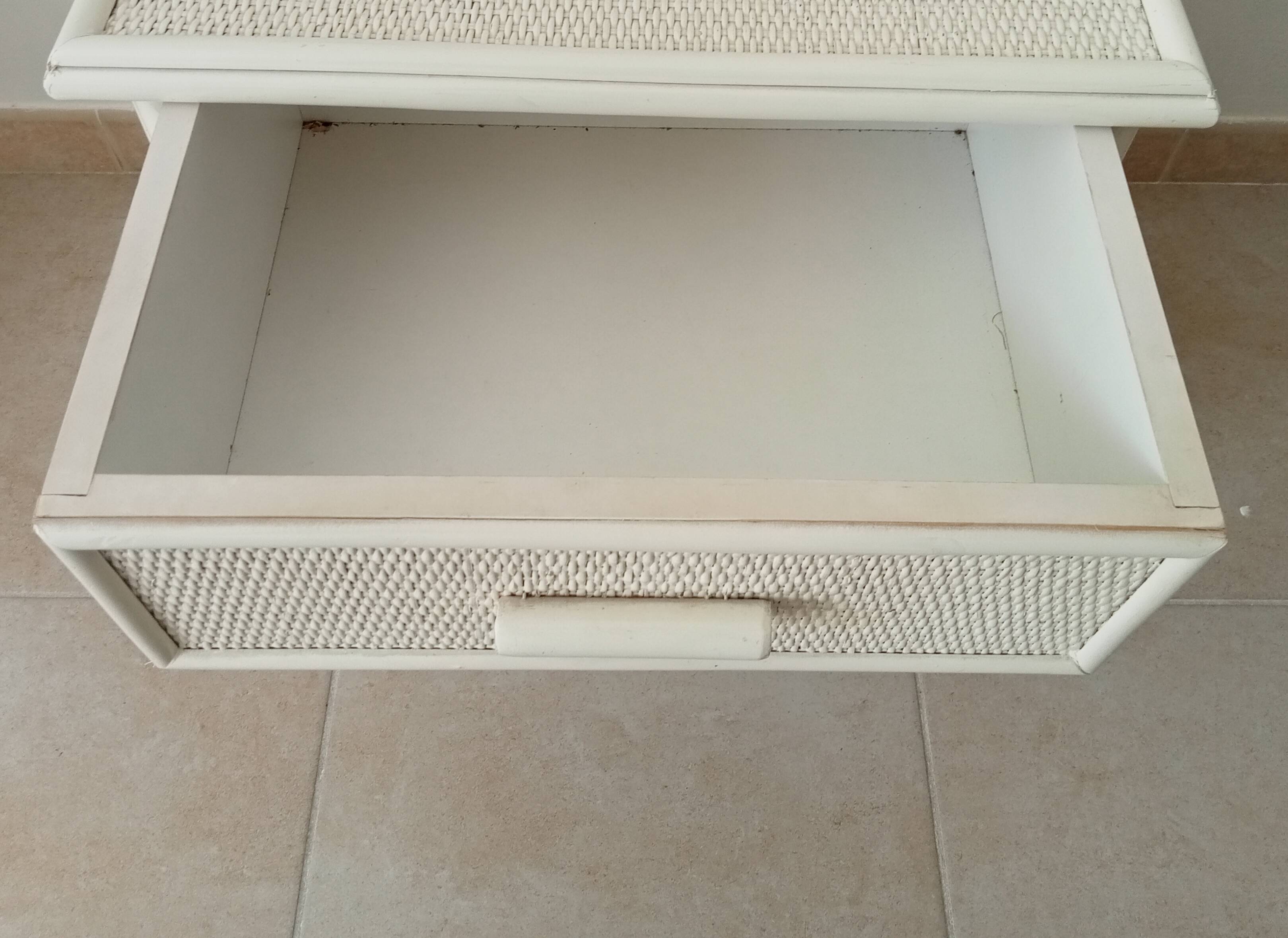 Vintage rattan bedside table from the 70s/80s