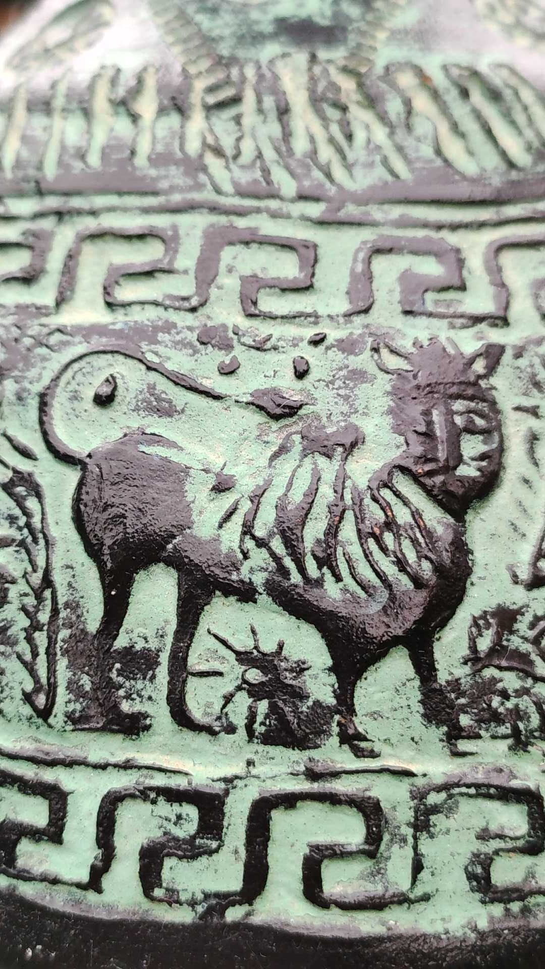 Ancient Greek/Rhodes amphora vase, with inclusions of animal decorations Greek mythology