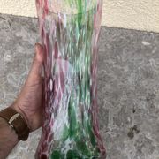 Large glass vase manufactured in Clichy around 1920 . Blown with cane