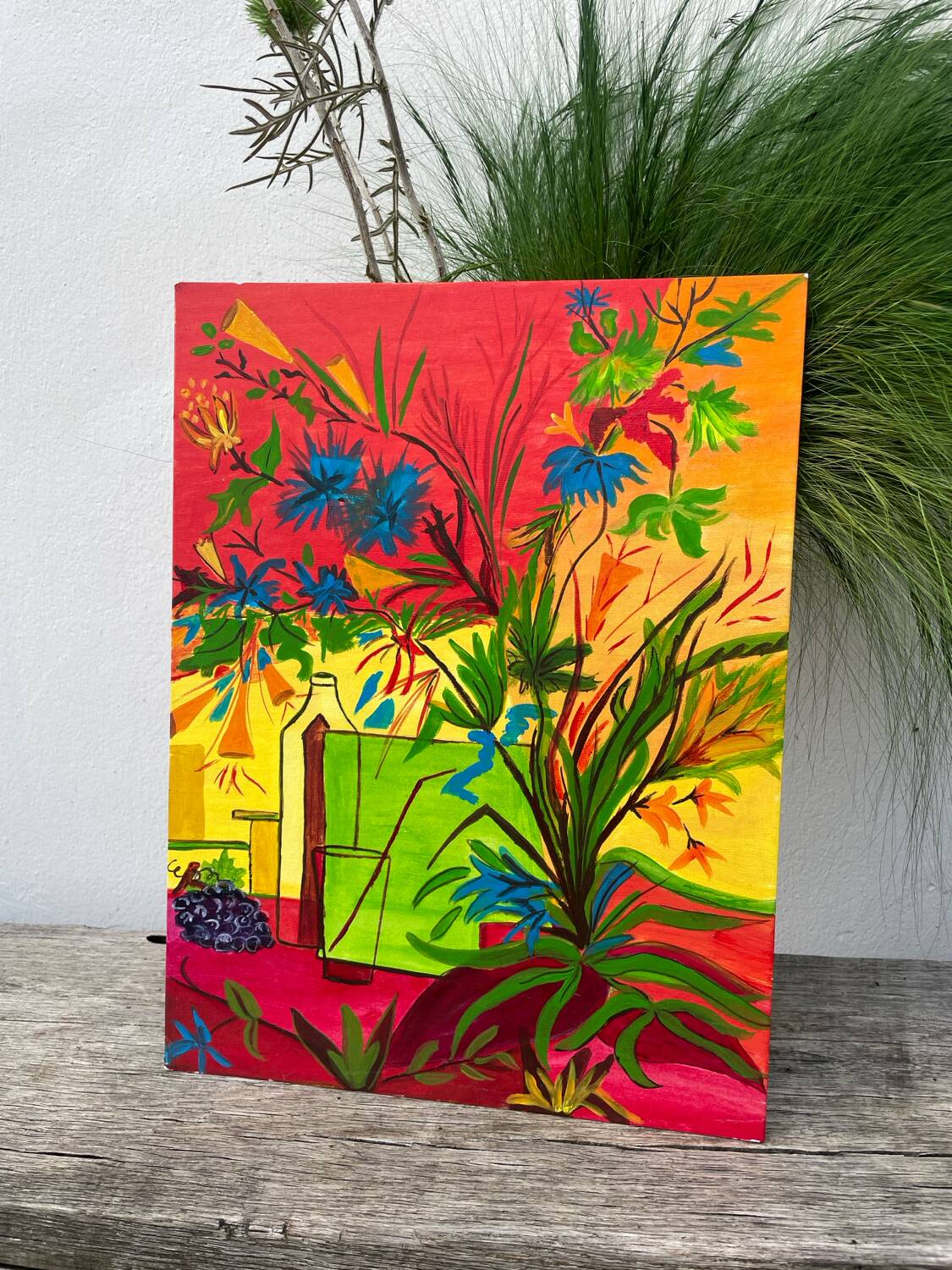 Painting of a still life bouquet of flowers