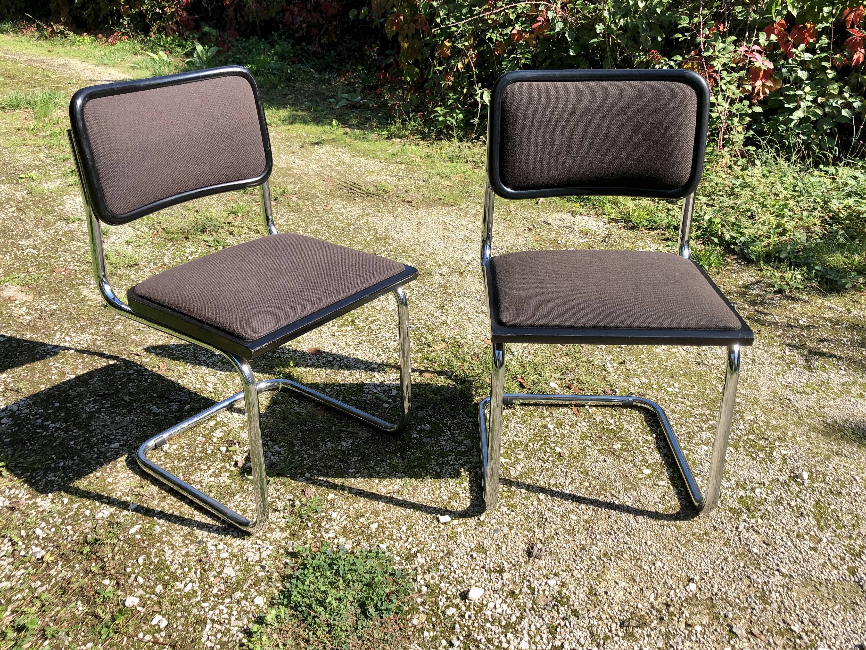 Pair of chairs Cesca B32 Marcel Breuer Italian reissues 90