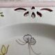 Antique plate with hand-painted floral decoration - Farandol - 29 cm - pink