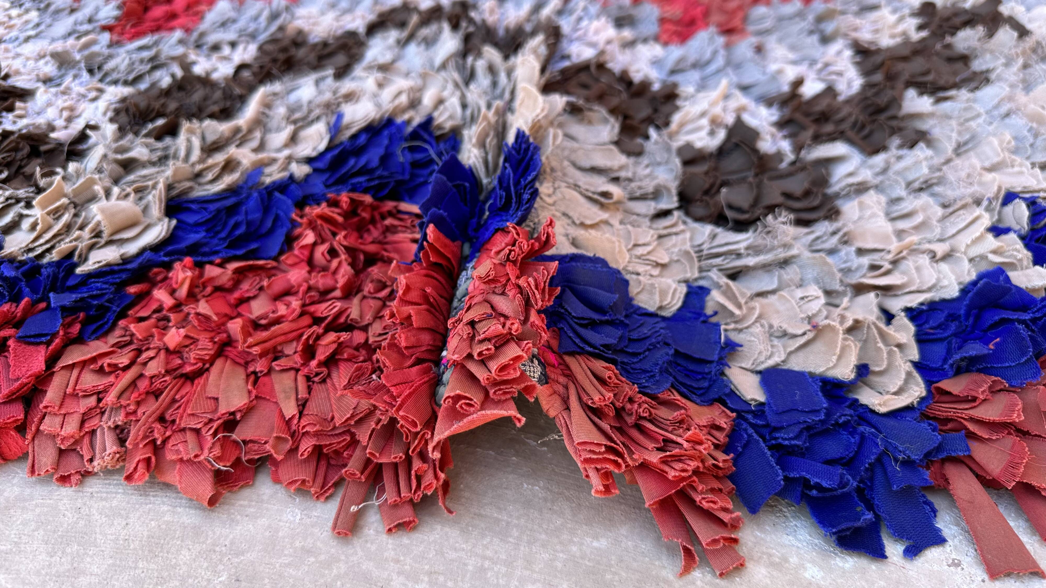 Moroccan carpet Boucherouite colored - 98 x 170 cm