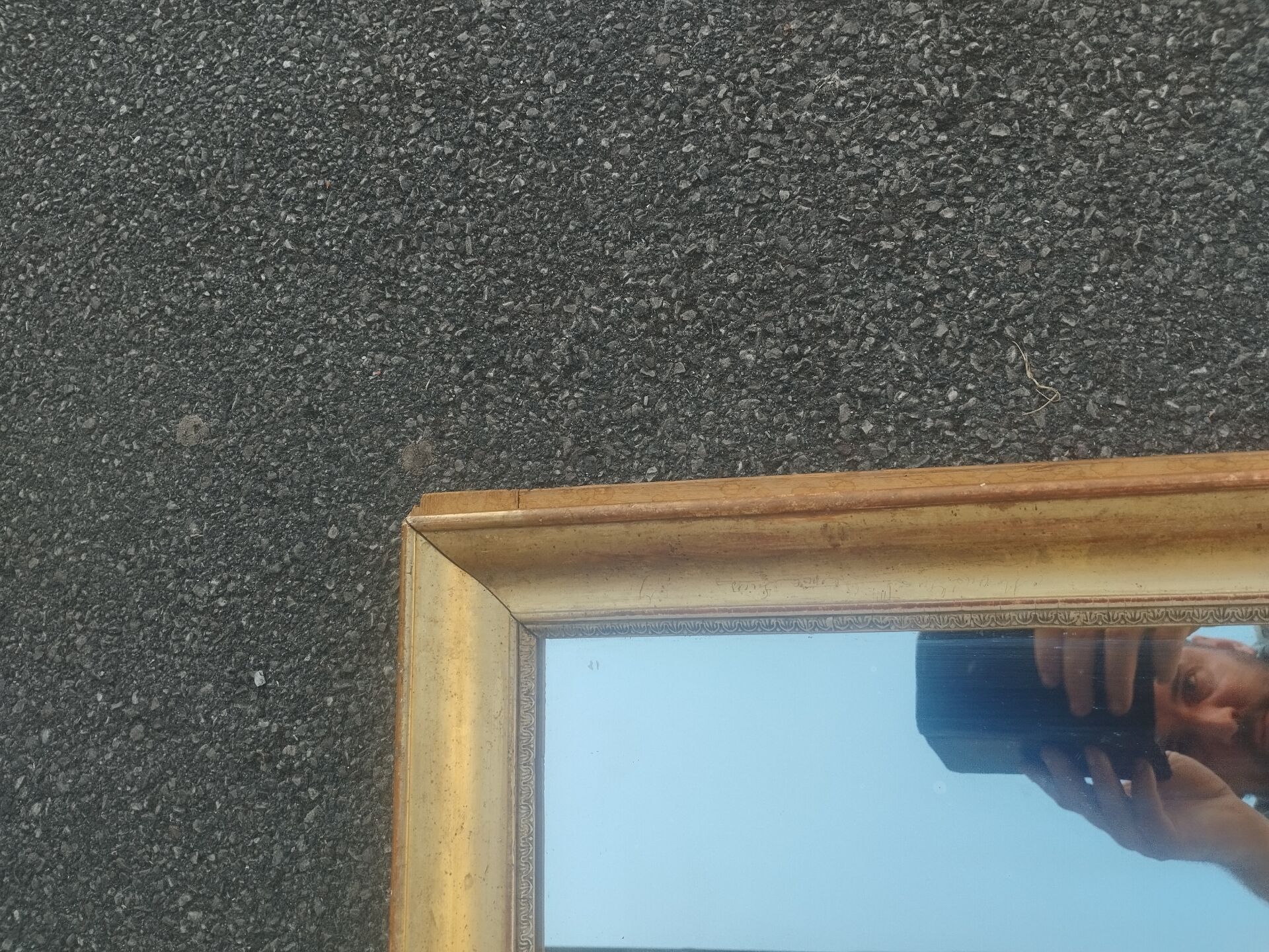 Miroir ancien en stuc doré époque xixeme