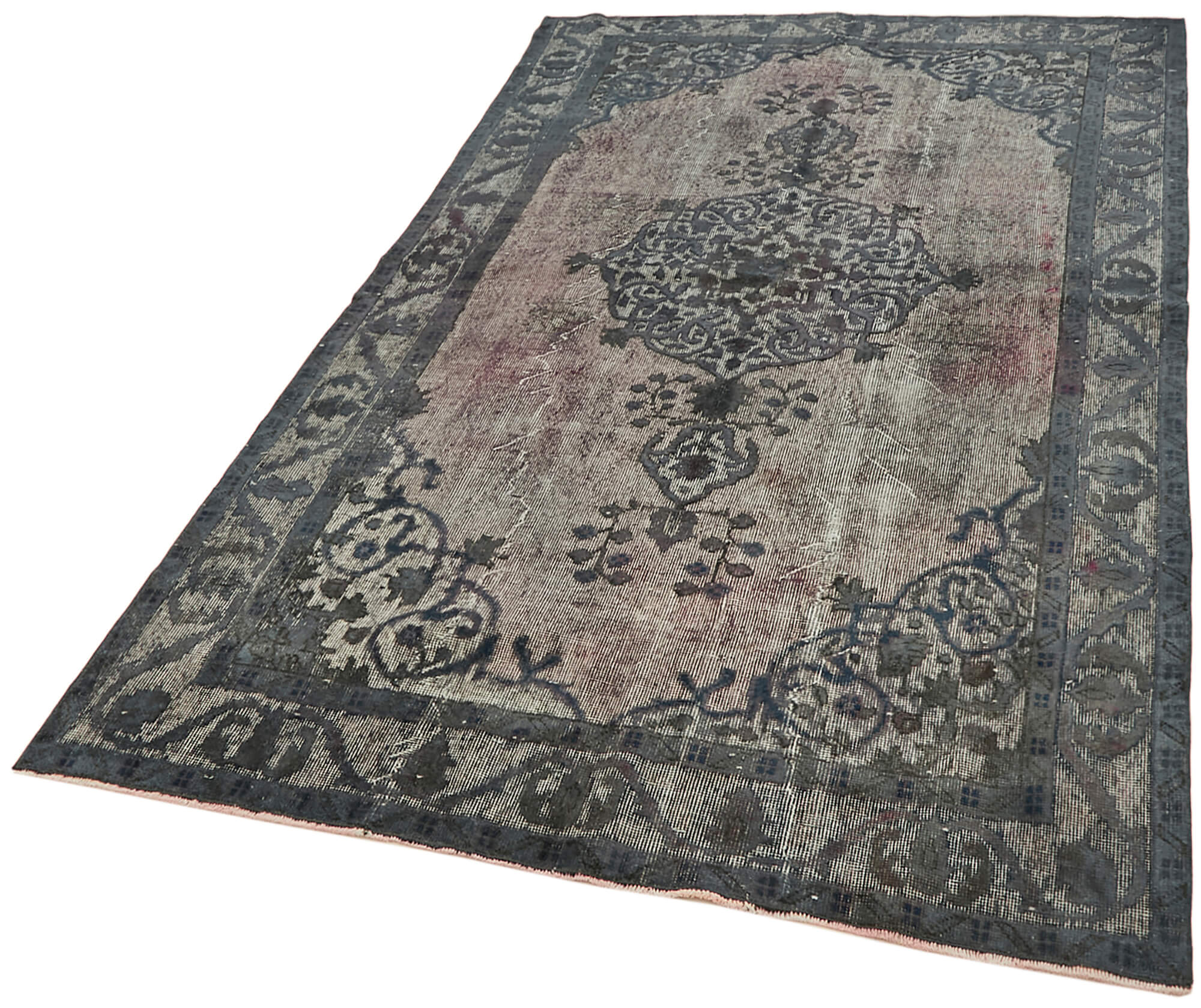 Handmade turkish grey carpet 1970s, 158 cm x 267 cm