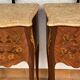 Pair of rosewood and marble bedsides