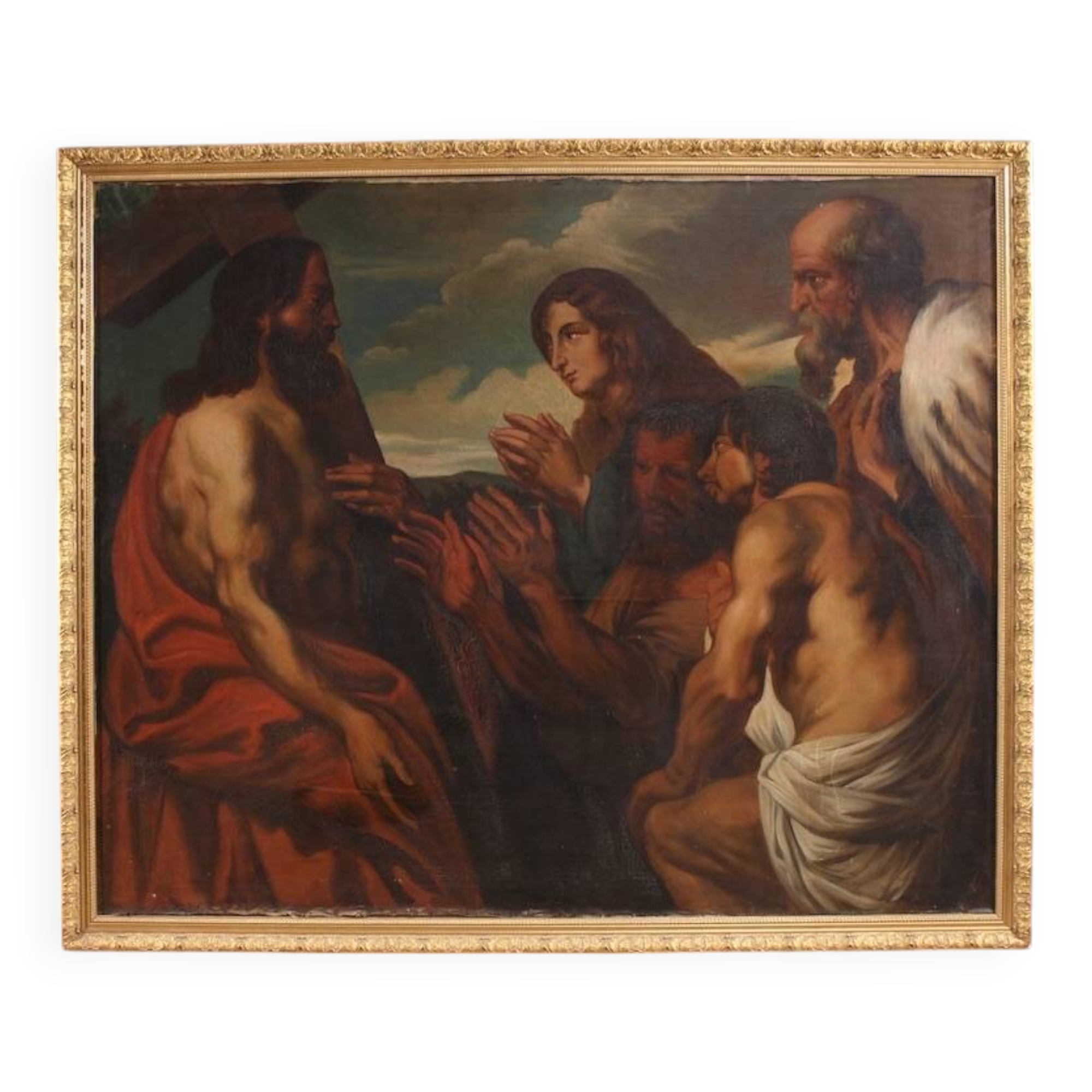 Great 19th-century Flemish painting, Christ Forgiving Penitent Sinners