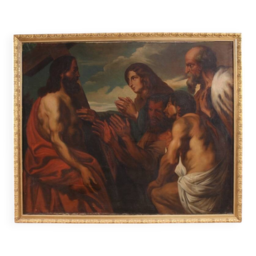 Great 19th-century Flemish painting, Christ Forgiving Penitent Sinners