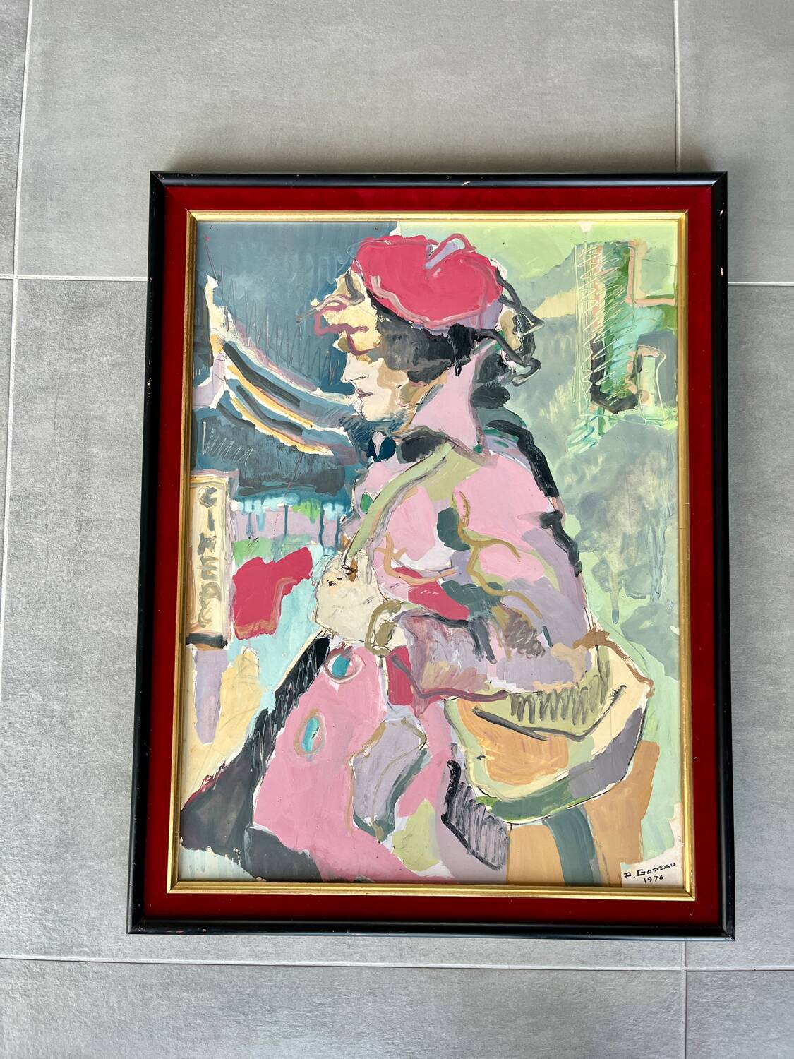 Oil portrait painting on panel