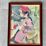 Oil portrait painting on panel