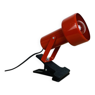 Vintage red clamp spotlight wall light