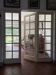 Triptych glass door with three panels featuring small panes. Vintage.