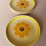 4 Gien “Soleil” dessert plates