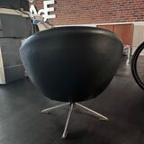 Pair of armchairs Egg 1960 skai black