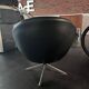 Paire de fauteuils Egg 1960 skai noir