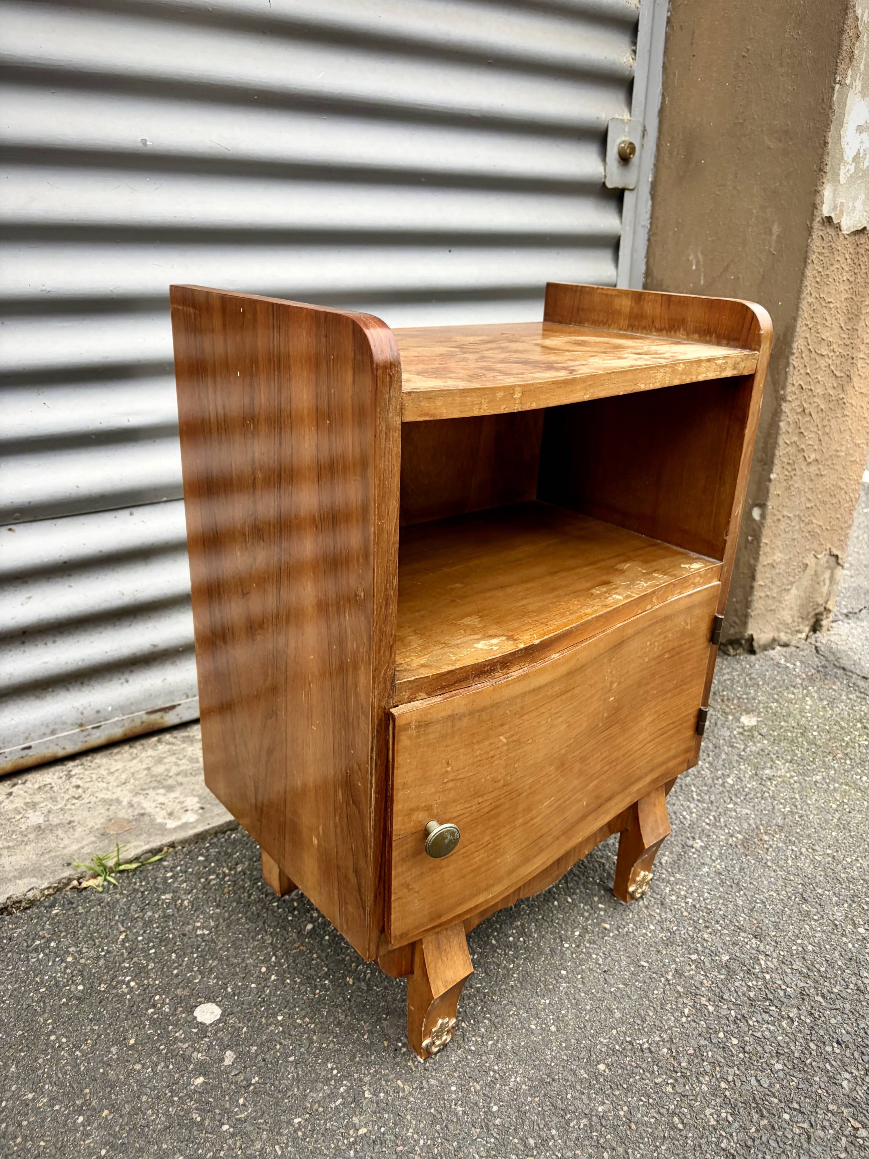 Magnificent Vintage Art Deco Bedside Table from the 1940s | Nightstand to Restore