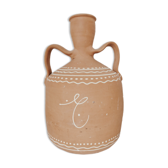 Ansé vase in terracotta decoration white paint
