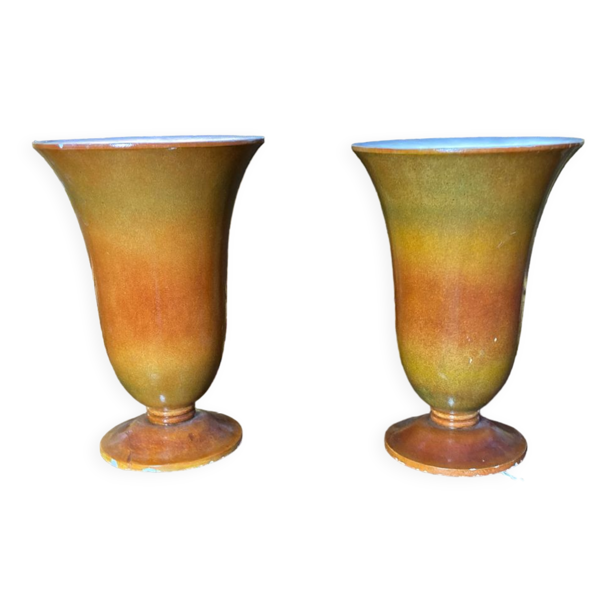 Pair of ceramic art deco lamps