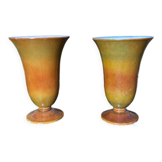 Pair of ceramic art deco lamps